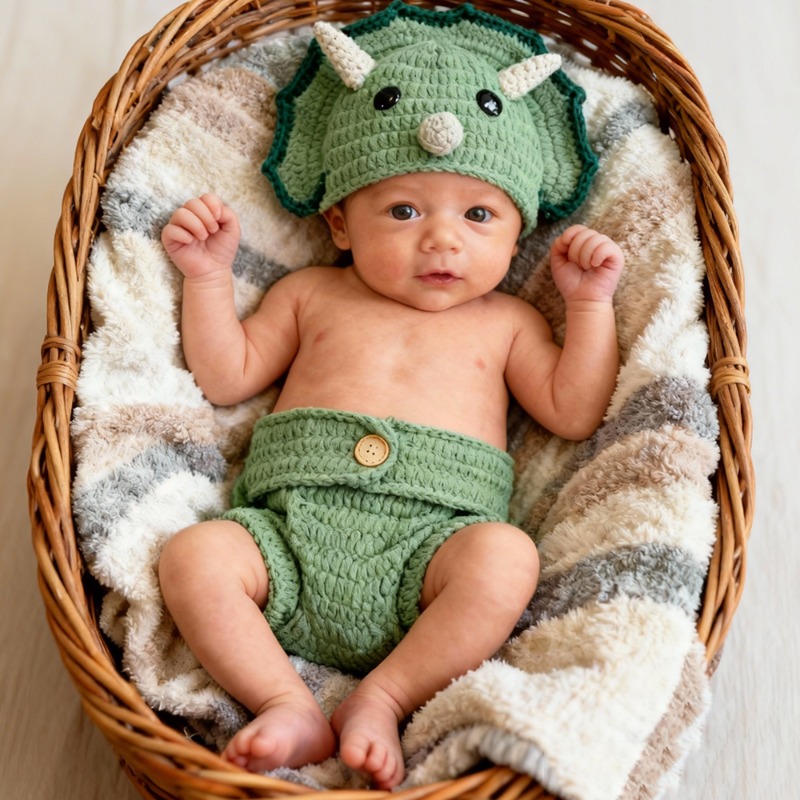 2pcs Crochet Dinosaur Newborn  - Photography Outfit recension och pris