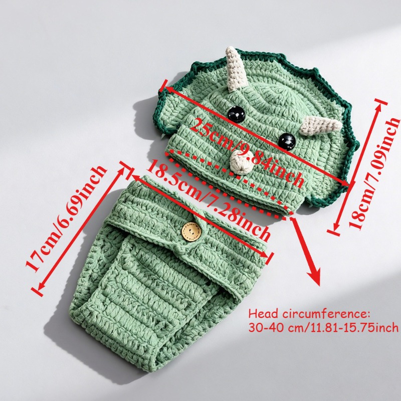 2pcs Crochet Dinosaur Newborn  - Photography Outfit recension och pris