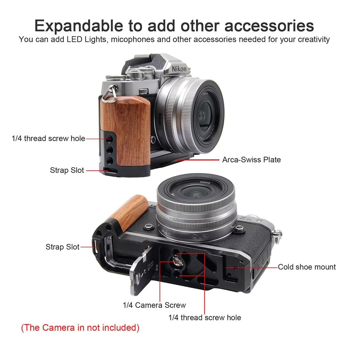 Handgrip, Wooden L-Shape Grip  - Camera Cold Shoe recension och pris