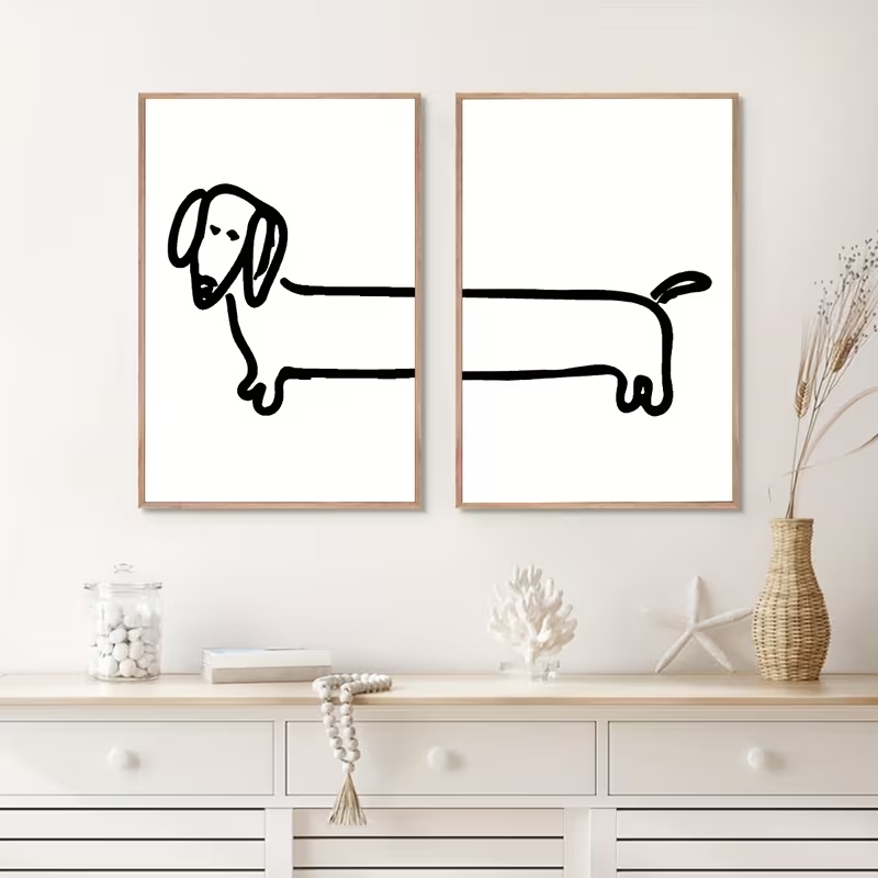 2PCS Modern Dachshund  Funny D - Photography Interior recension och pris