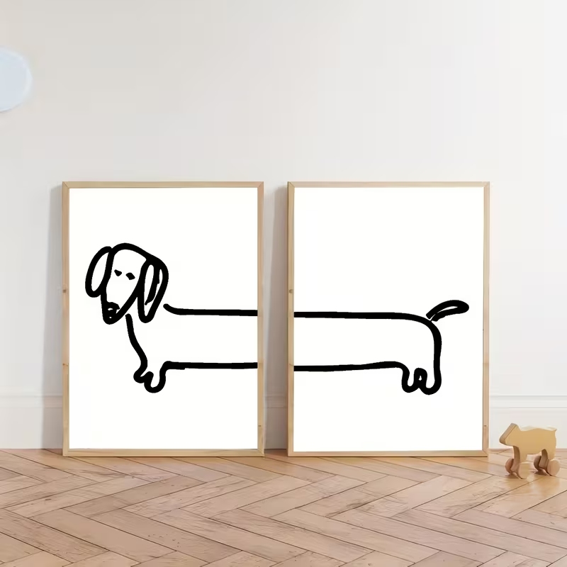 2PCS Modern Dachshund  Funny D - Photography Interior recension och pris
