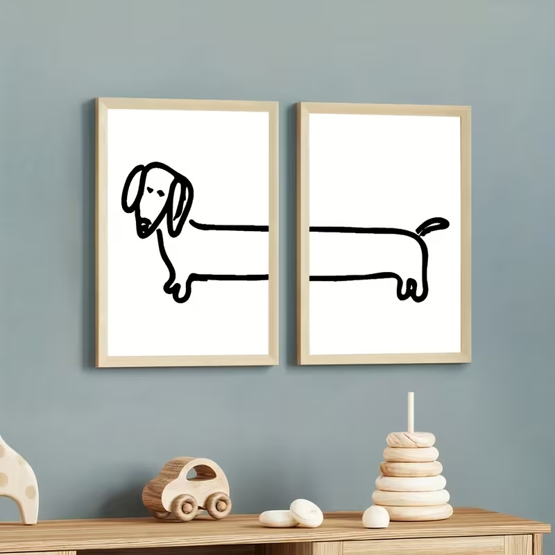 2PCS Modern Dachshund  Funny D - Photography Interior recension och pris