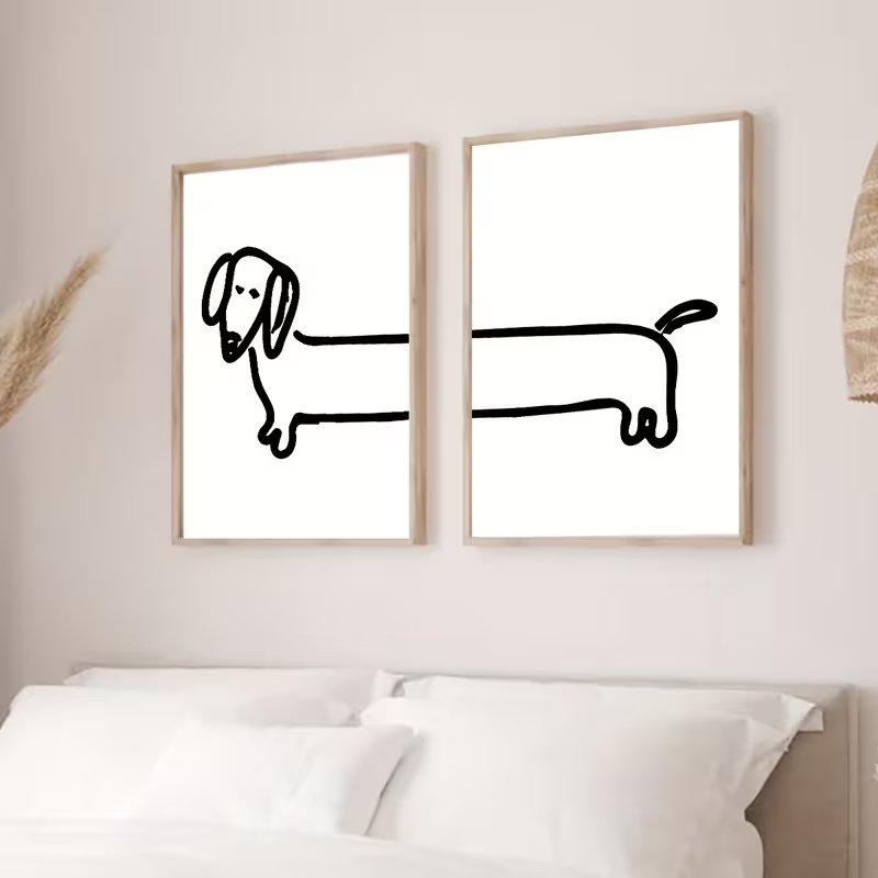 2PCS Modern Dachshund  Funny D - Photography Interior recension och pris