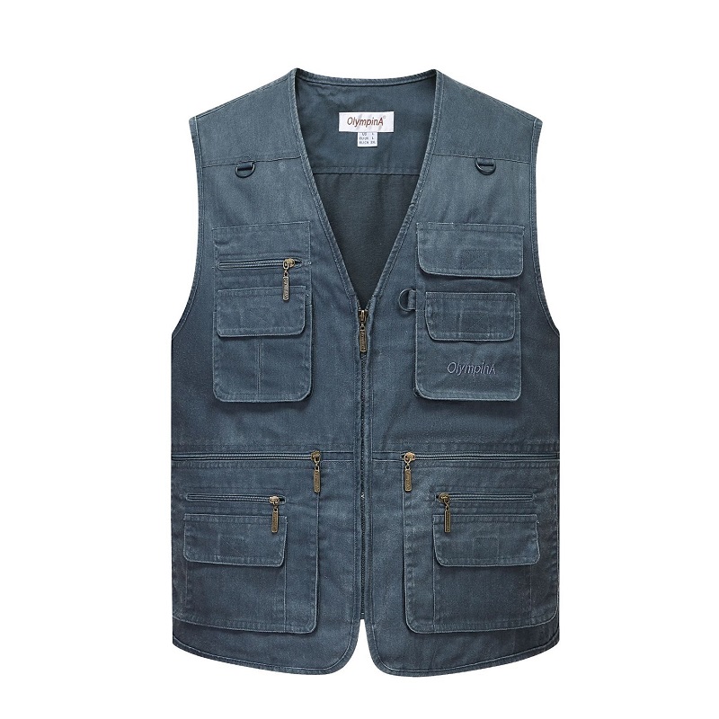 Multi Pocket Men's Vest Zipper - Photography Vest recension och pris