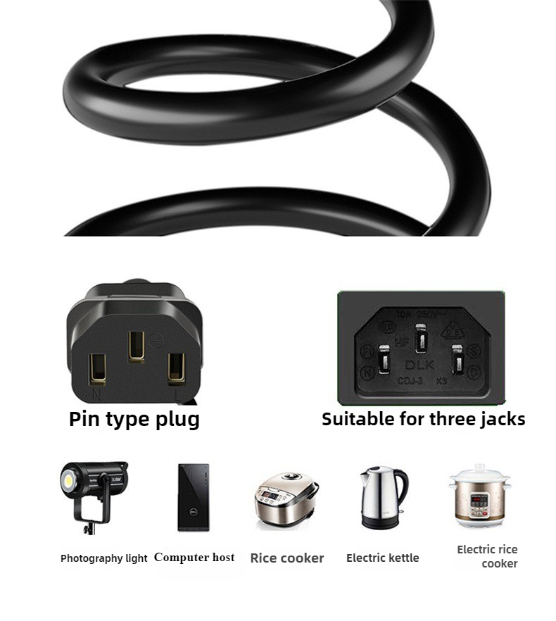 5M EU US UK Power Cable Three  - Photography Uk recension och pris