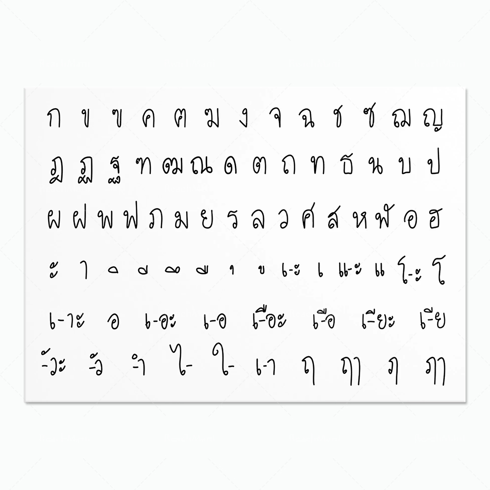 Thai alphabet poster, Thai con - Photography Font recension och pris