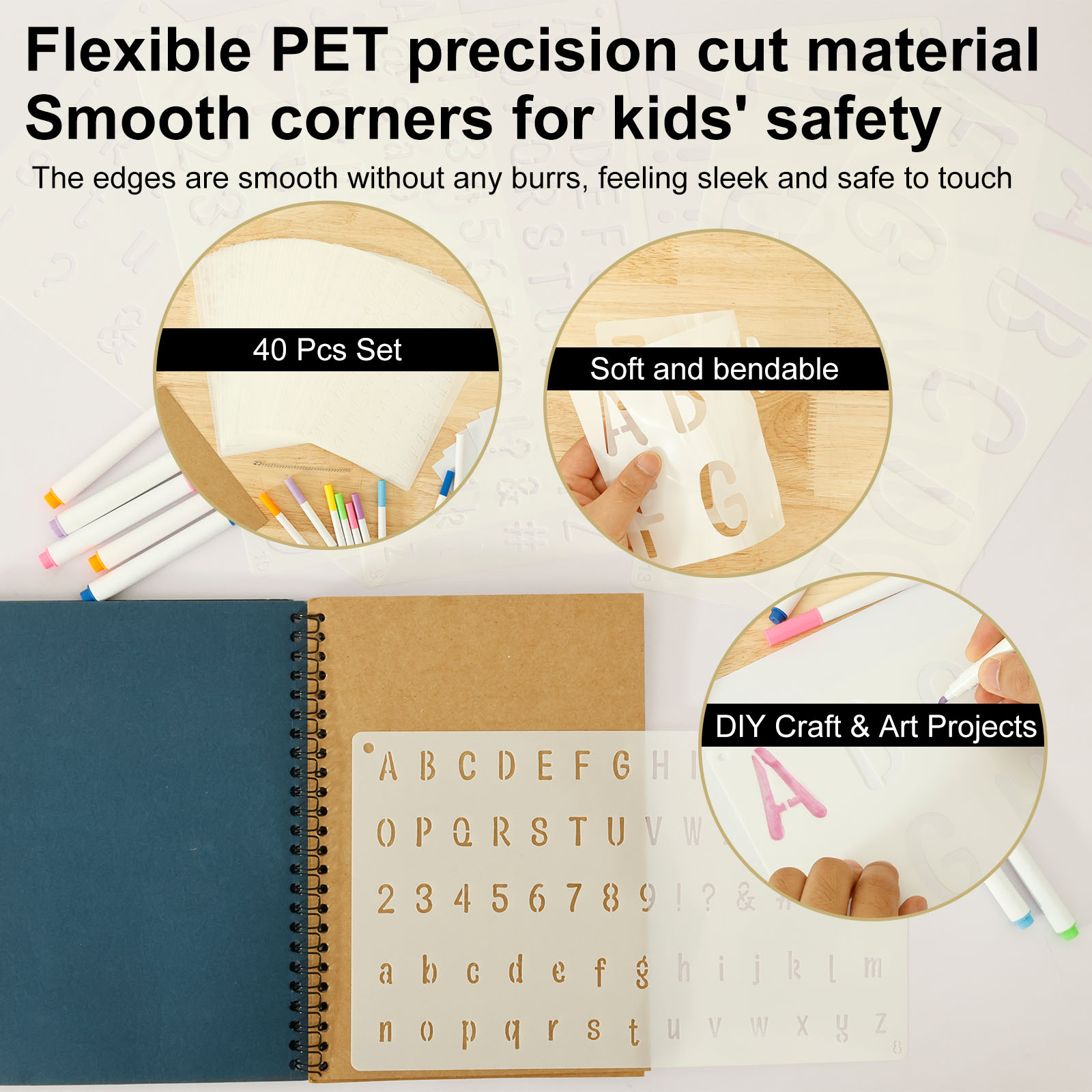 40Pcs Letter Stencil Set for P - Photography Font recension och pris