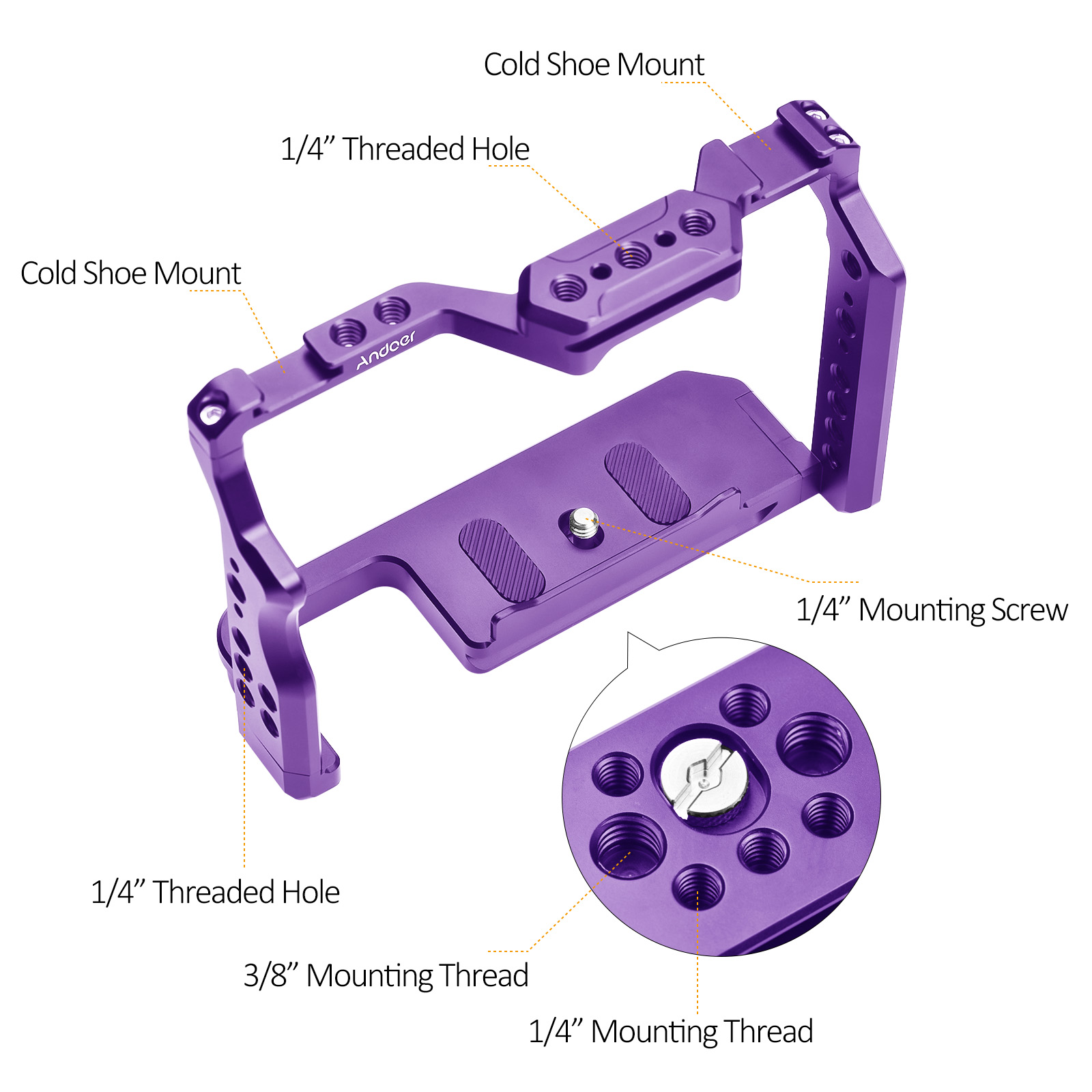 Andoer Camera Cage Aluminum Al - Camera Cold Shoe recension och pris