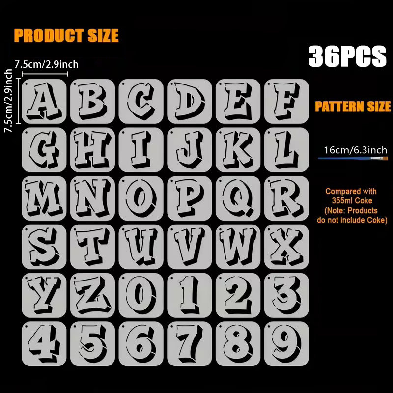 36PCS 2.95 inch Letter and Num - Photography Font recension och pris