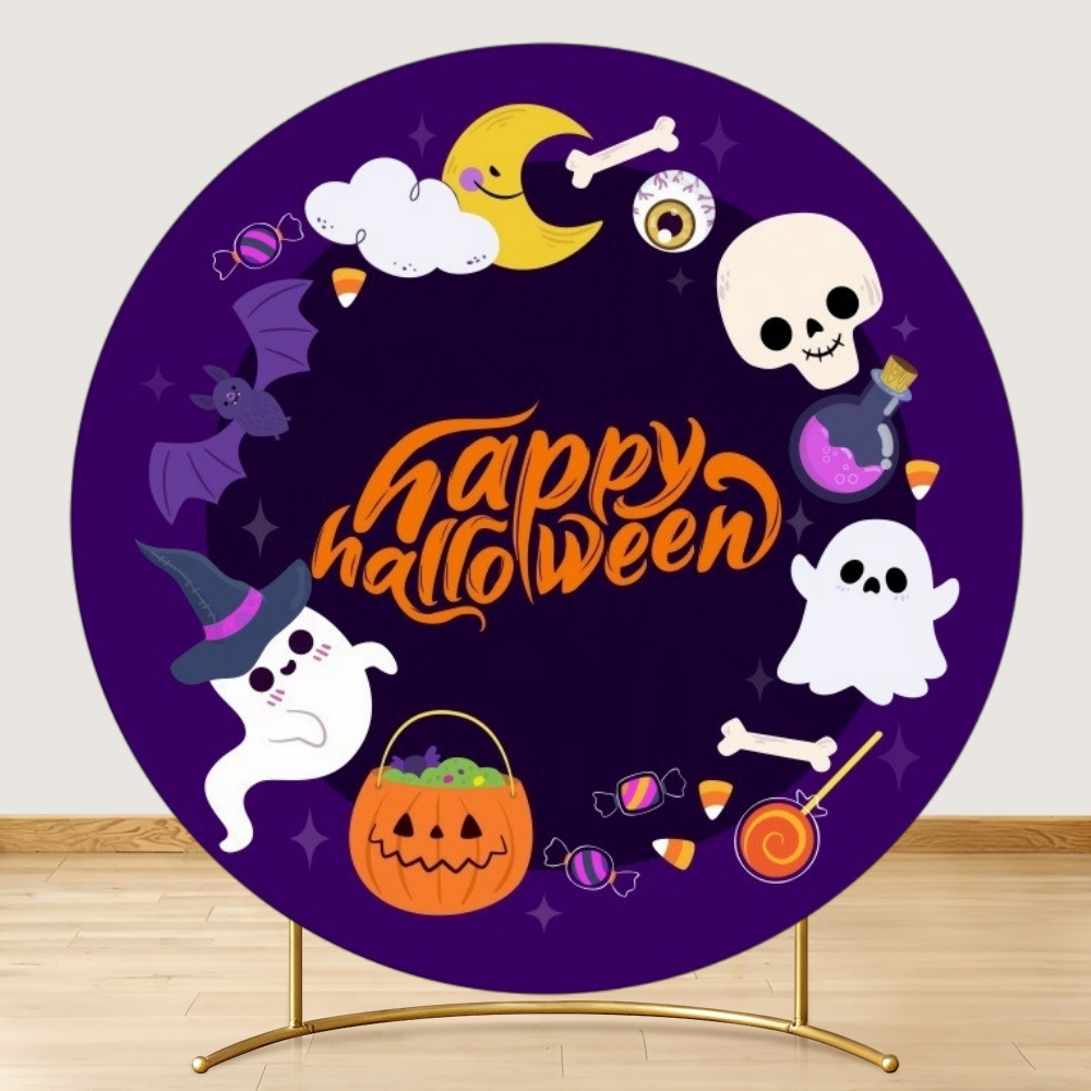 Round Halloween Backdrop Skull - Photography Trick recension och pris